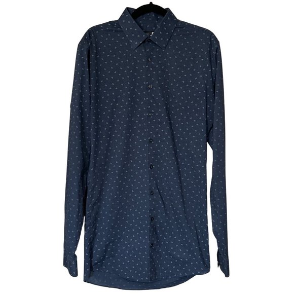 JF J. Ferrar Big & Tall Button-Down Shirt Cotton Blend Men Sze 16.5 (38/39) READ - Picture 1 of 16